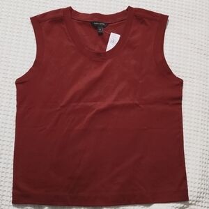 BANANA REPUBLIC COTTON-SATEEN MUSCLE TANK